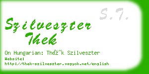 szilveszter thek business card